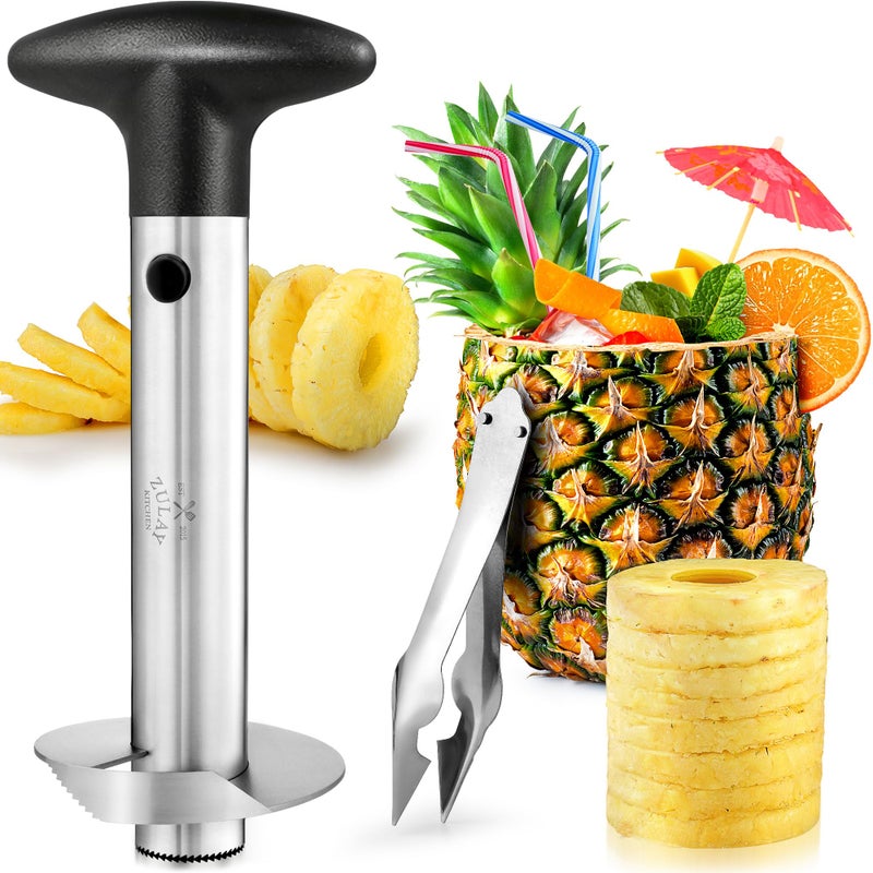 Zulay Kitchen Pineapple Corer and Slicer with Triple Reinforced Stainless Steel with Thicker Blade - Easy-to-Use Pineapple Corer & Pineapple Cutter - Pineapple Slicer and Corer Tool for Easy Core Removal by Zulay - Image 1